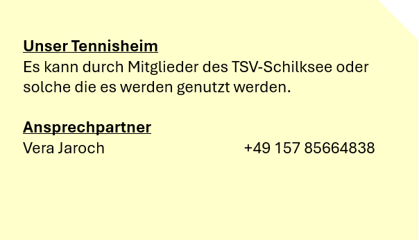 Ansprechpartner Tennisheim
